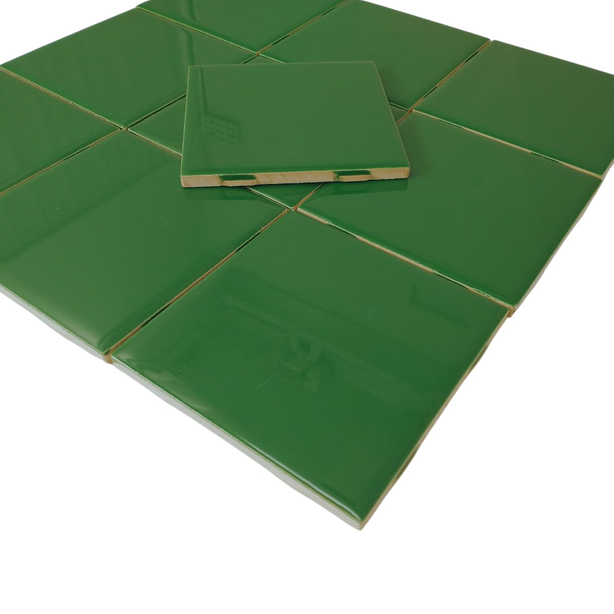 Tenedos Glossy Ceramic Tile 4.25 inch Subway Square 4x4 Shower