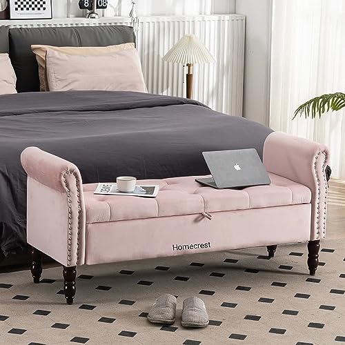 Image of Cleobury Storage Couch Bench Ottoman Bench 2 Seater Sofa Settee for livingroom badroom Office (Pink)
