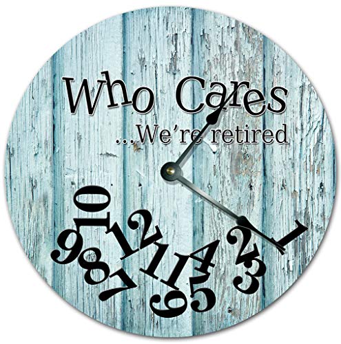 Reloj de pared analógico 10.5 pulgadas Blue Worn Out Wood miniatura 1