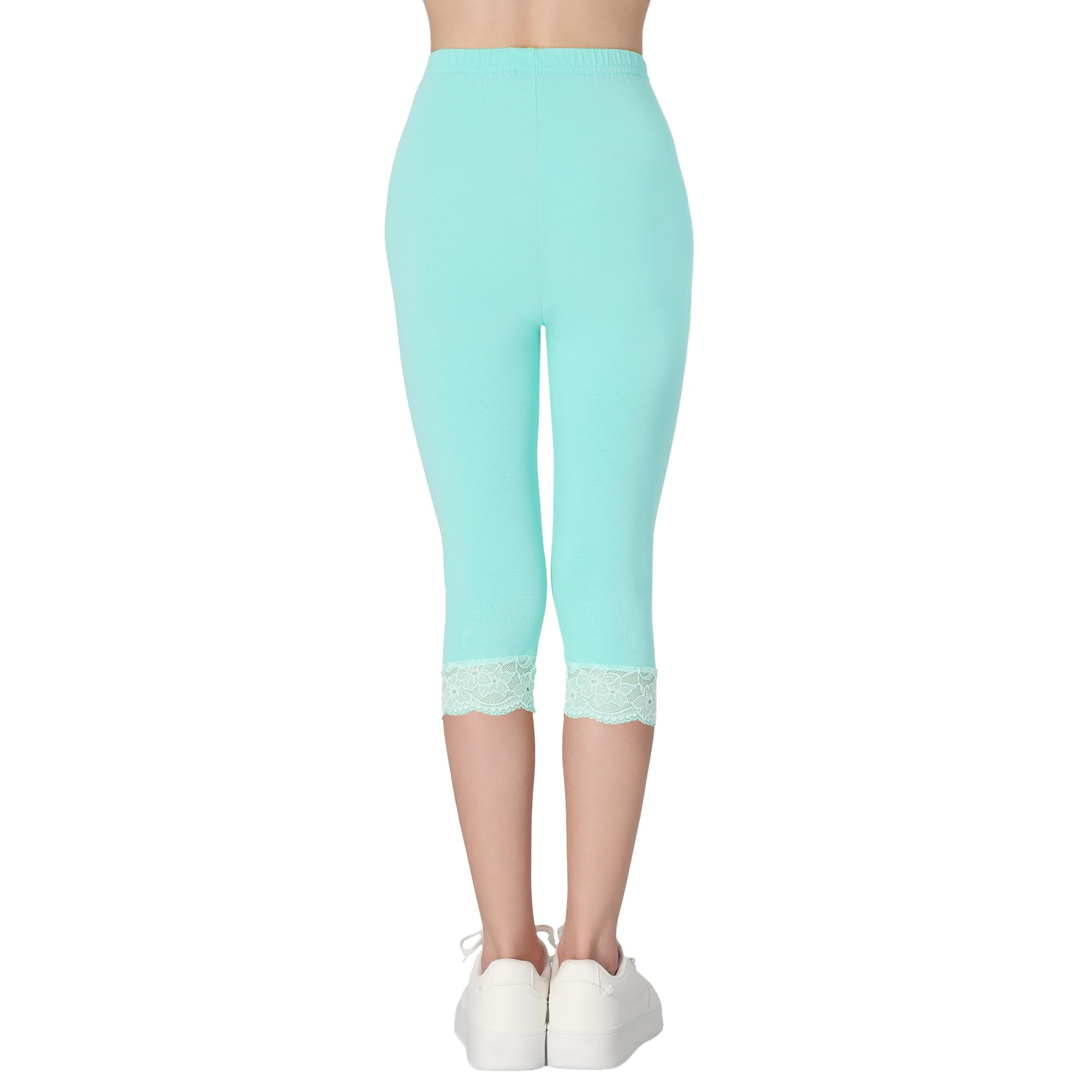 FUTURO FASHION Leggings Pirata para Niña de Algodón con Encaje Suaves y Elásticos Ropa Infantil de Verano Tallas 116 a 158