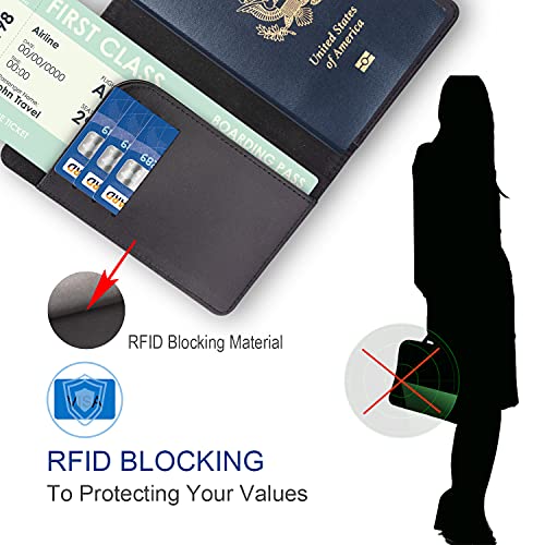 Teskyer Passport and Vaccine Card Holder Combo, Fit for 4 x 3 Vaccine Card, Leather Passport Wallet Cover with Vaccine… - Image 5