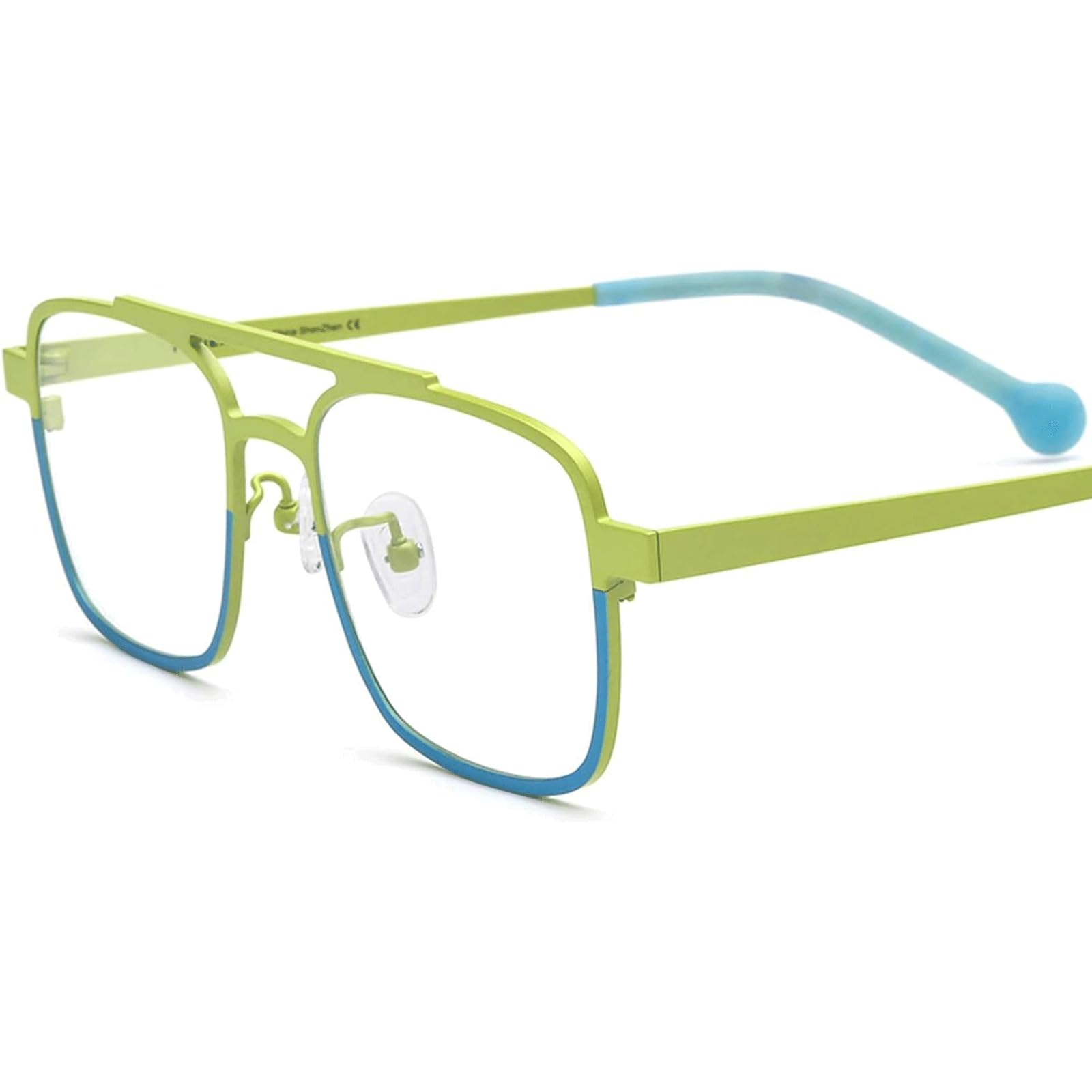 Fake Brille Quadratische Brillenfassungen, Retro-Herren-Brillenfassungen, farbige Damen-Brillenfassungen, Fotografie-Requisiten, Titan-Brillenfassung Tragbar