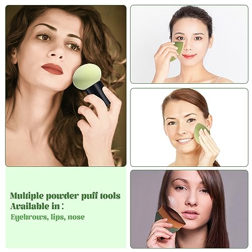 Image of BS-MALL Foundation Brush with 3 Makeup Sponges Foundation Application Set Concealer Blush Bronzer (C-Green)