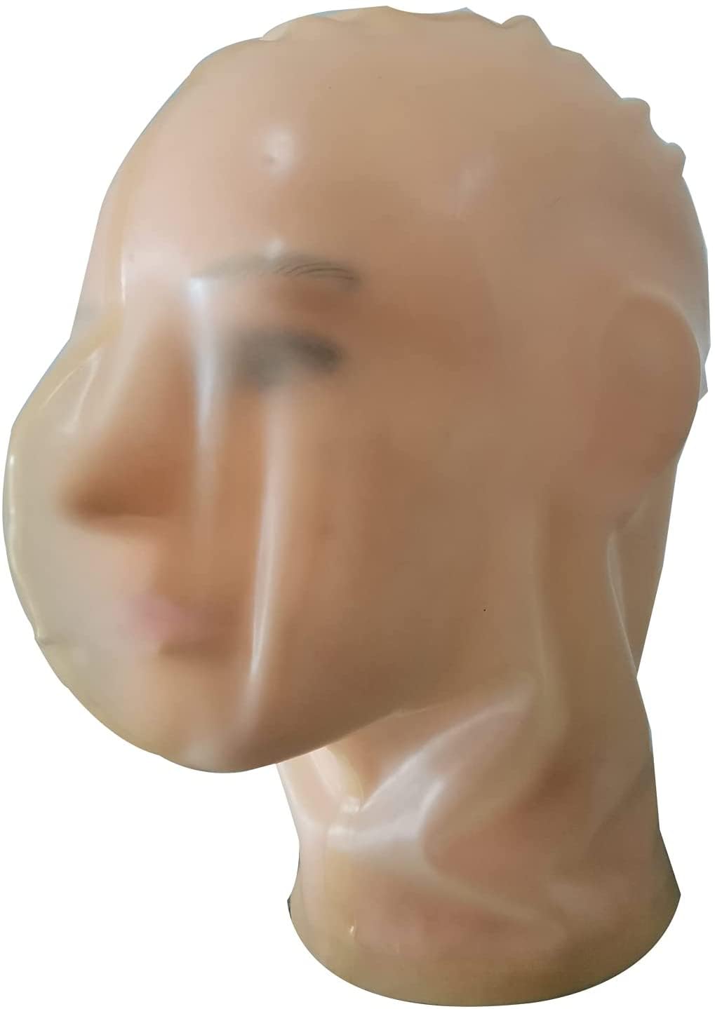 MFMYEE Masque en latex transparent avec trous de respiration, couverture intégrale, idéal pour les jeux de rôle et comme couvre-chef pour Halloween. (M)