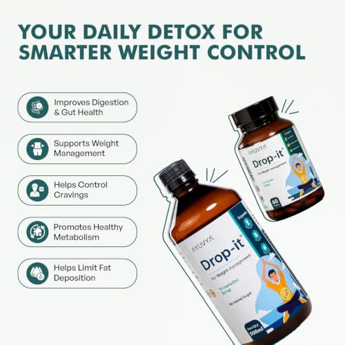 Image of Ayuvya Drop-it Detox Kit | Ayurvedic Detox for Weight Management| Helps Reduce Excess Weight Naturally | Helps Control Cravings & Overeating | 1 Month Pack