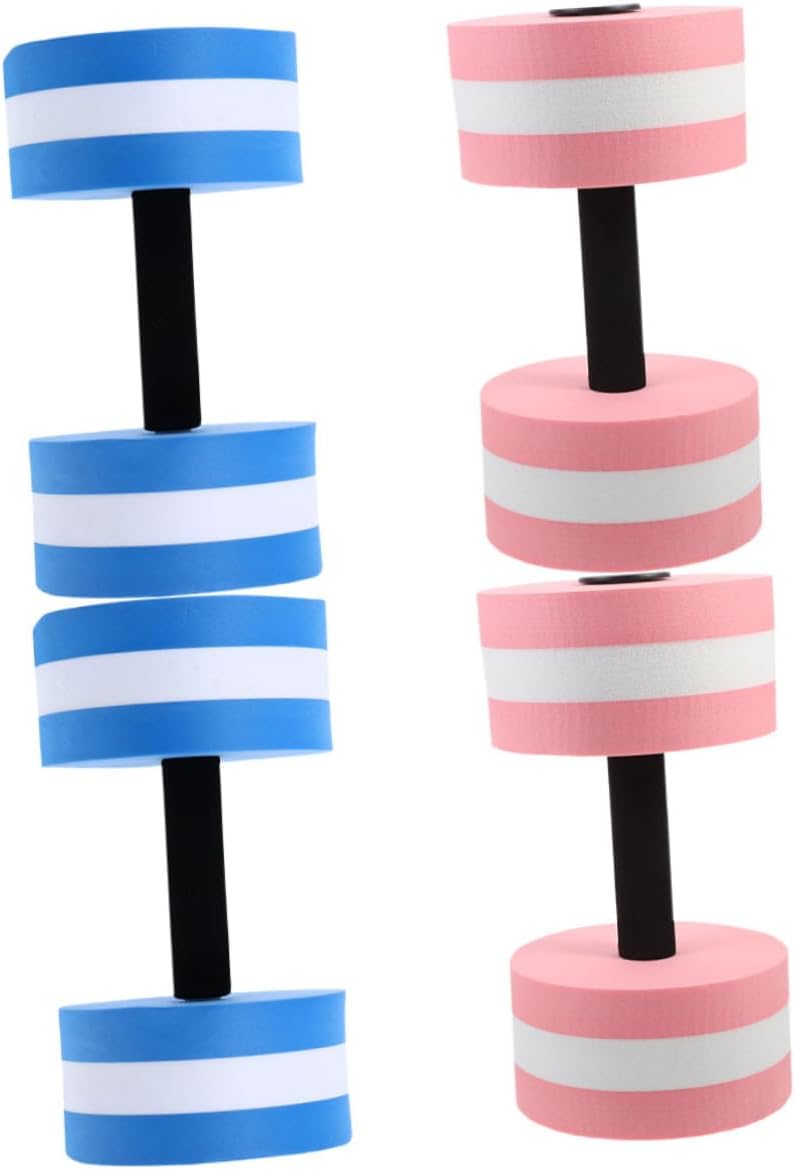 HANABASS 4Pcs Water Dumbbells for Aquatic Exercise Foam Floating Weights for Pool Fitness Swimming Water Aerobics Lightweight Portable Swim Training Equipment
