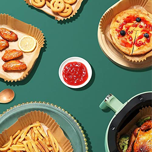 Gueicn 100Pcs Air Fryer Paper 7.9Inch Baking Disposable Liner Anti Stick Air Fryer Parchment Paper Food Grade Baking Paper For Roasting Oven (Square) #TOP6