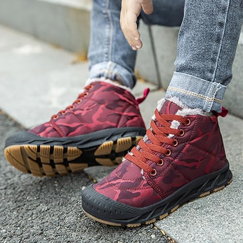 IWIHMIV Toddler Boys Girls Short Boots Kids Outdoor Hiking Ankle Booties Comfortable Non Slip Plush Warm Cotton Shoes3