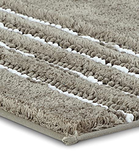 Image of Obsessions Ultra Soft Solid Bath Runner - Premium 1950 GSM Density, Anti-Skid Safety Backing & Superior Absorbency for Quick-Dry Comfort (60x150 cm, Stone)