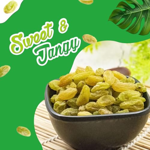 Image of Yum Yum Pure Raisins Seedless /Kishmish, 500g Pouch, Source Of Potassium, Premium Dry Fruits, Green Raisins