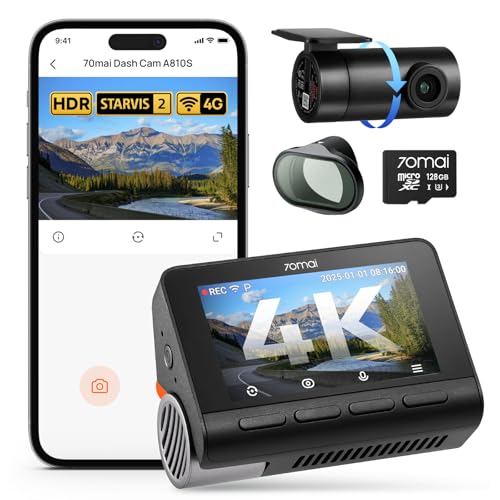Amazon.co.jp: 70mai Dash Cam 4K A810S前後 128GB & CPL2 偏光