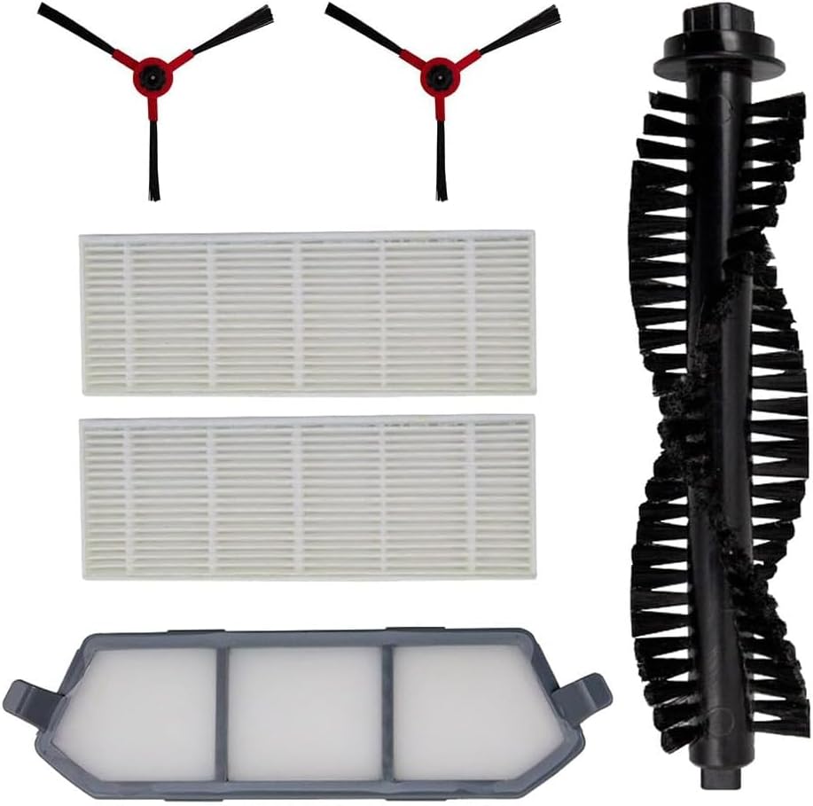 YUETTYY 6 Pcs Replacement Parts Main Roller Brush Side Brush Filters For Airrobo P10 Robot Vacuum Cleaner Accessories