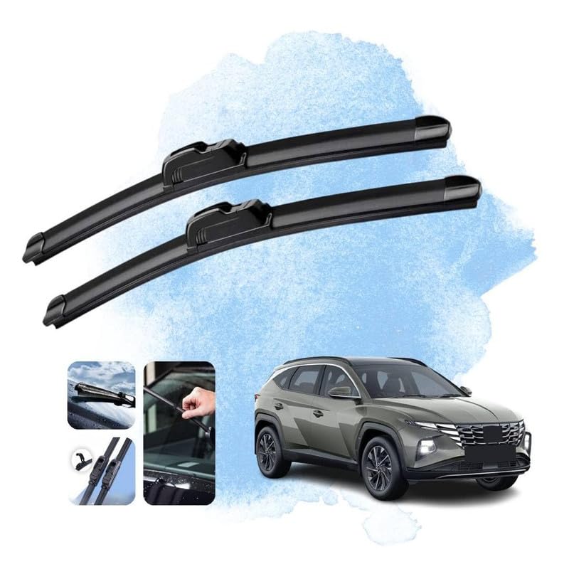 Image of Audio WHeels Perfect Fitting Frameless Windshield 100% Scratch Proof Cleaning Water Repellant Silicon Car Wiper Blades For Equipment Replacement, Set of 2 (D-26 inch & P-16 inch)