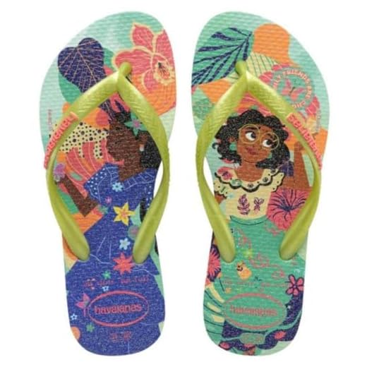 Chinelo Infantil Havaianas Slim Princess Menina - Verde Claro - 33/34