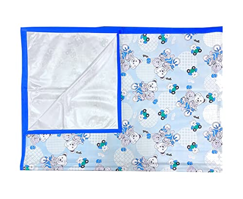 Image of Pookie Baby Sheet | Sheet for Kids | Rubber Sheet for Babies | Bed Wetting Protector | 90 x 135 cm | Blue Bear