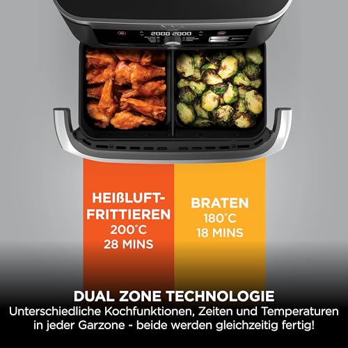 Ninja Foodi FlexDrawer Heißluftfritteuse, 10,4 L, Dual Zone, Schwarz/Kupfer – Ansicht 3