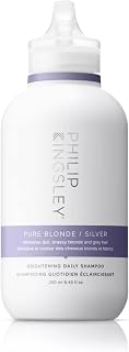 Philip Kingsley Pure Blonde/Silver Brightening Daily Purple Shampoo for Blonde Gray Silver Brassy Colored Highlighted Bleached Hair Toner for Orange Brassiness and Yellow Tones, 250ml