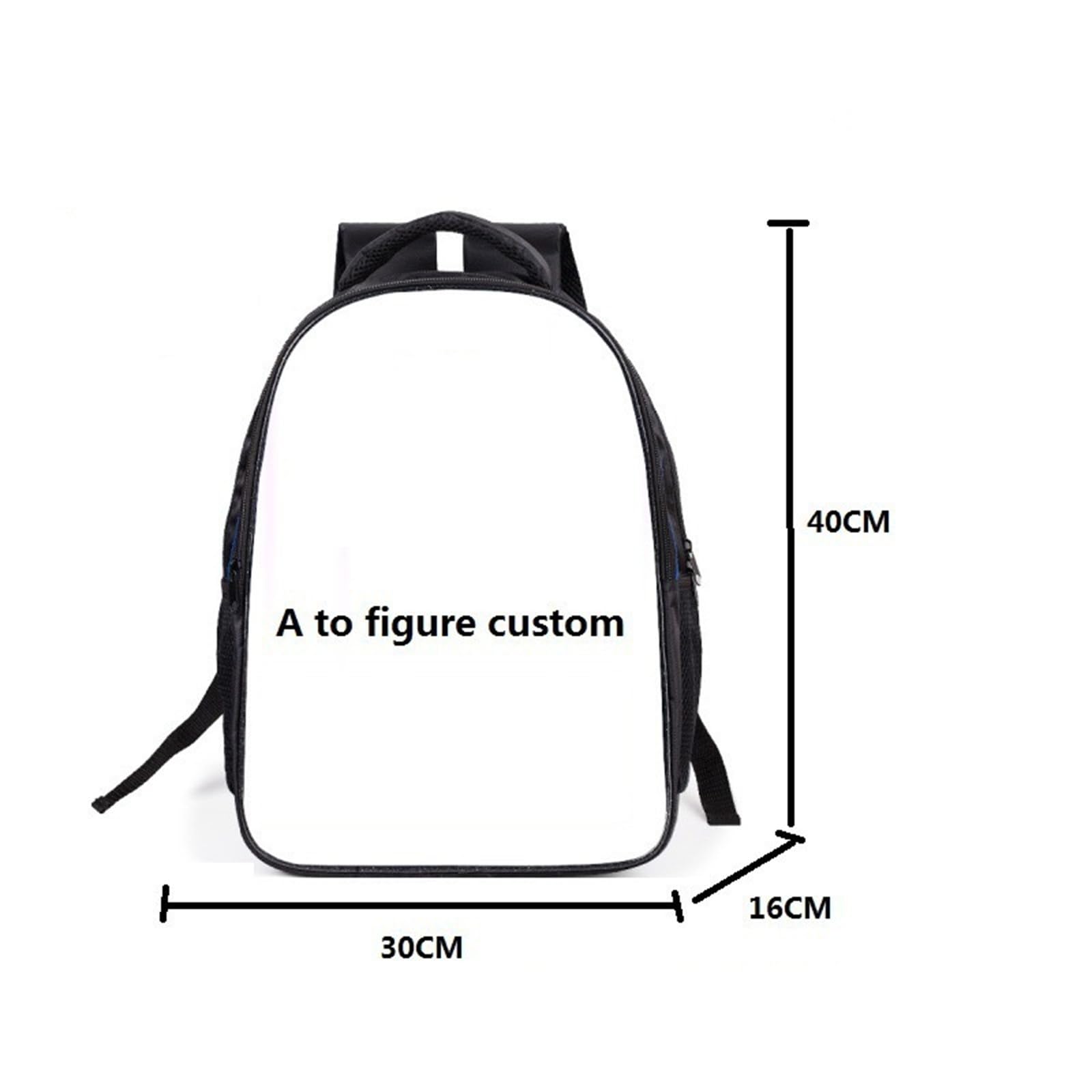 Generisch 3-teiliges Schüler-Rucksack-Set, doppellagige Schultasche mit Mittagessen und Bleistift, leichte, langlebige Büchertasche für Teenager, Jungen und Mädchen (C, 40x30cm)