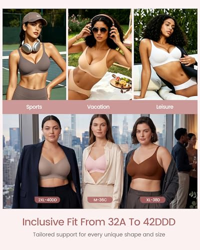Image of Gailife Smooth Wireless Jelly Bras for Women No Underwire Seamless Push Up Bra Full Coverage Soft Suppor Tshirt Bralettes