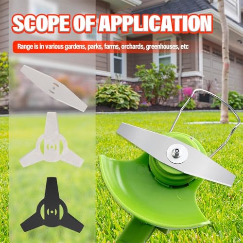 Image of HASTHIP 4Pcs Grass Trimmer Blade Replacement Weeder Attachment | Two Forms for Weed Clearing, Reaches Tight Patches, Manganese Steel, Three Point and Flat Types, Seller Support
