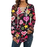 PTLLEND Damen Langarmshirts Top Zwillingsherz Hoodie mit Schriftzug Hochwertiger Pullover für Damen Mädchen - perfektes Sweatshirt