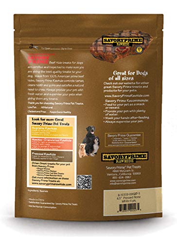 Savory Prime Pressed Rawhide Bone (6 Pack) #TOP1