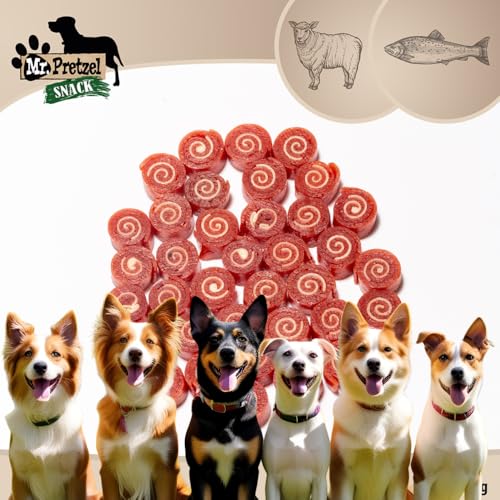 HUNDEKAUSNACK – Lamm-Sushi Mr. Pretzel 500g – Gesunder Premium-Snack für Hunde – Getreidefrei, Hochwertiges Fleisch, Leckerli