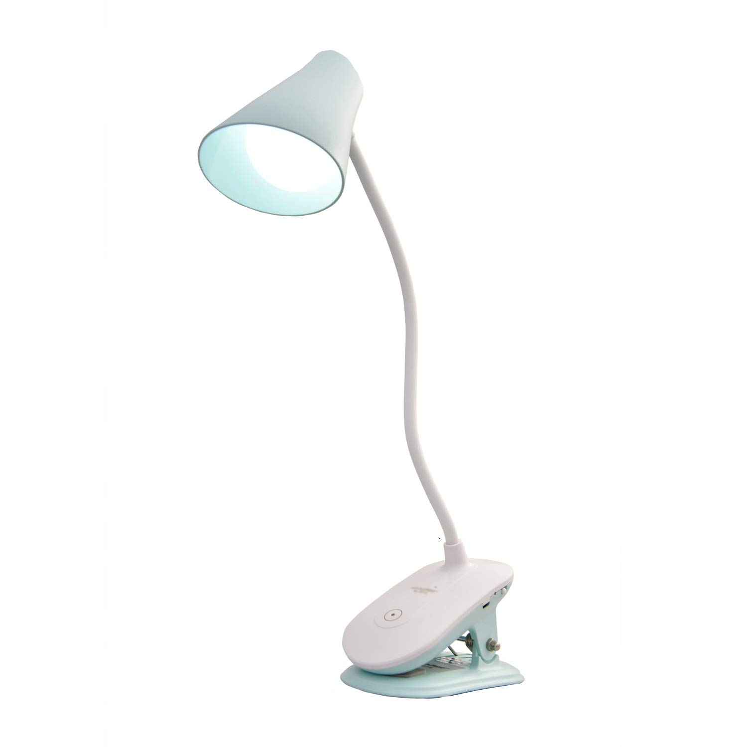 WAKEN Rechargeable 5W Touch Button ON-Off Dimmable Clip Mount Plastic LED Desk Light (Multi)