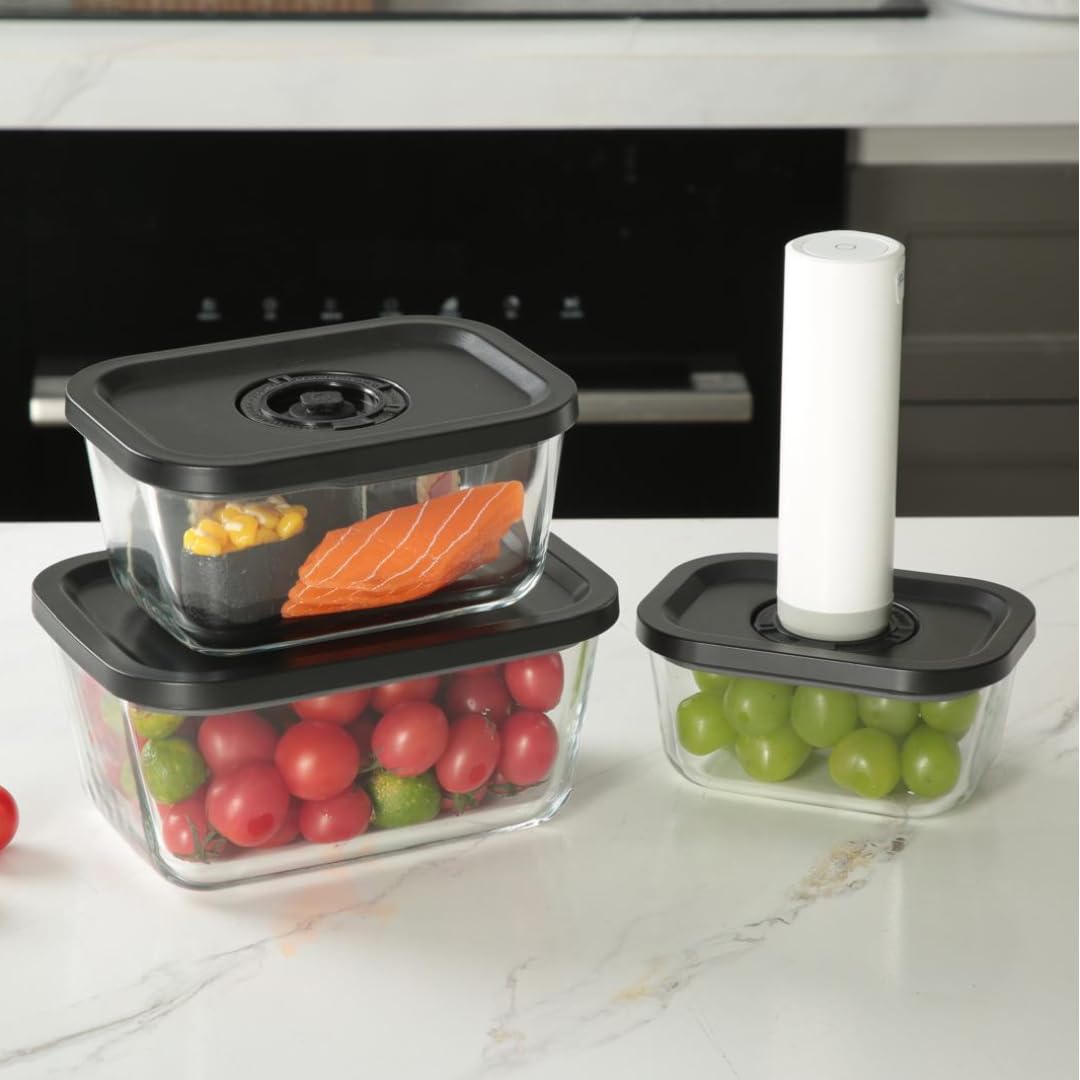 Generisch Freshli VakuumBoxen Set 3tlg. Plus Elektrische Vakuumierpumpe