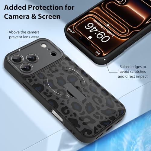 KANGHAR for iPhone 17 Pro Max Case Black Leopard Compatible with Magsafe by KANGHAR - Image 5