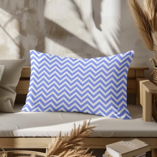 CEVAN Rectangular Funda Cojín Originales Funda De Cojín Personalizada Seda Patrones Geométricos, Azul Claro Funda Cojín Nordico Fundada Almohada 30x50cm