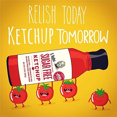 G Hughes Sugar Free Ketchup - Gluten Free, Preservation Free, Low Carb Ketchup, No Sugar Added Ketchup, Keto Condiments - 13 Oz (3-Pack)