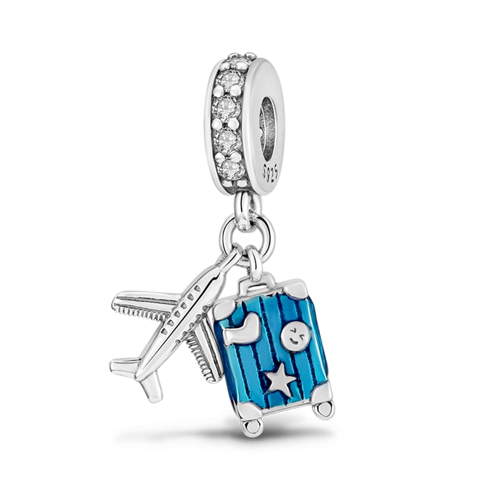 FLUFLO Charm Anhänger Damen 925 Sterling Silber für Armband Charms Beads passend für Pandora Armband und Halskette, Kompatibel mit Europäischen Armbänder für Frauen Mädchen C01