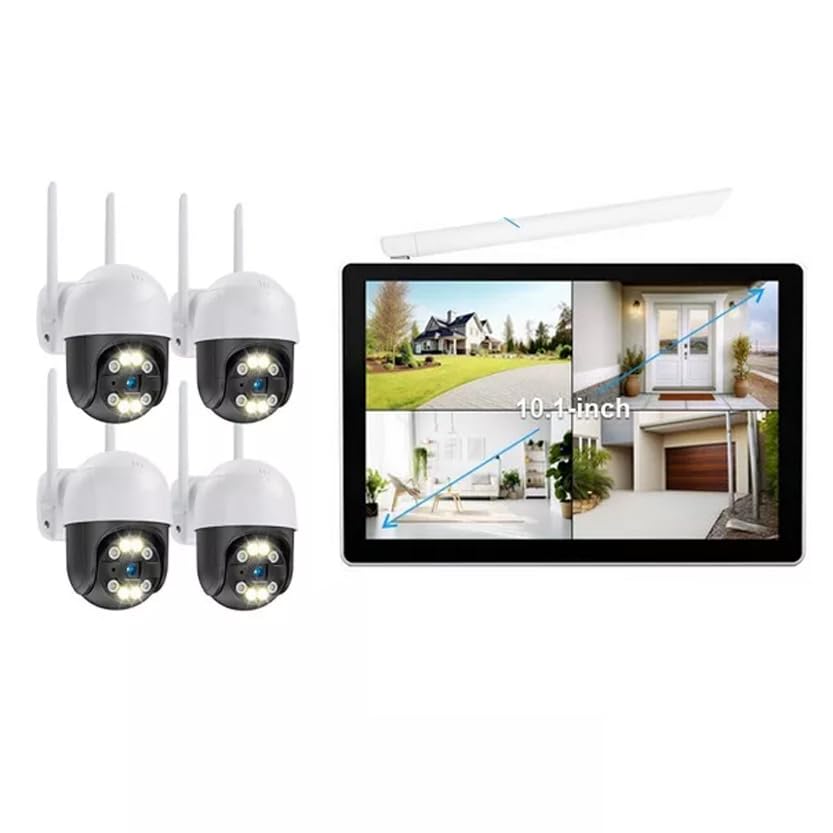 DISCORAMA®- KIT TELECAMERE VIDEOSORVEGLIANZA 4 CANALI CON MONITOR HD INFRAROSSI + DVR