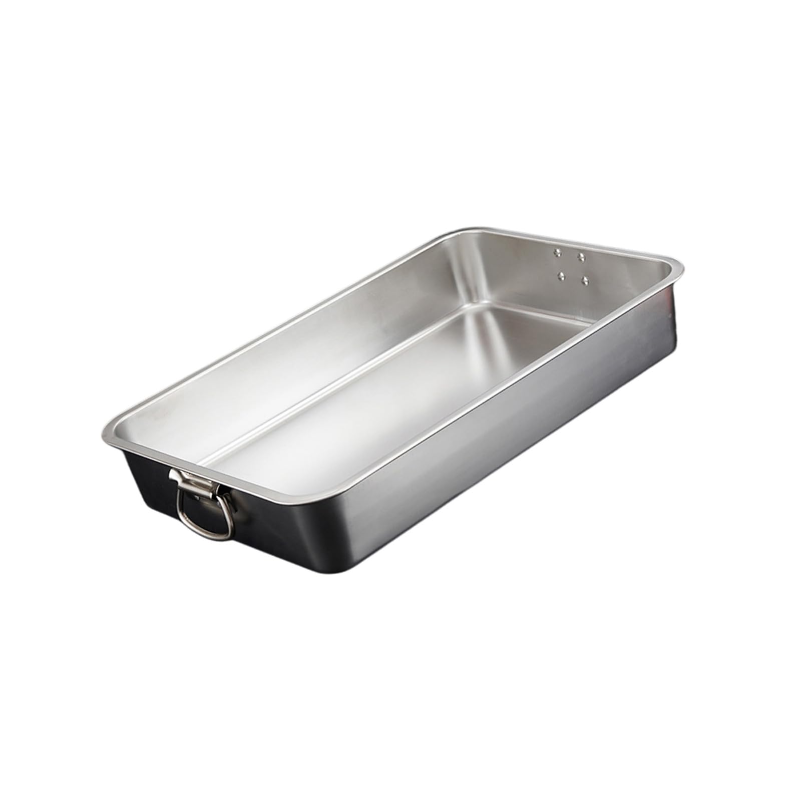 Pangboer 60X40x10cm Rectangular Kitchen Prep Pan With Handles, Stainless Steel Tray For Meal Staging, Soaking, And Oven Cooking Use Stainless Steel Prep Tray Rectangular Roasting Pan Food Side Handle Kitchen Serving Meal