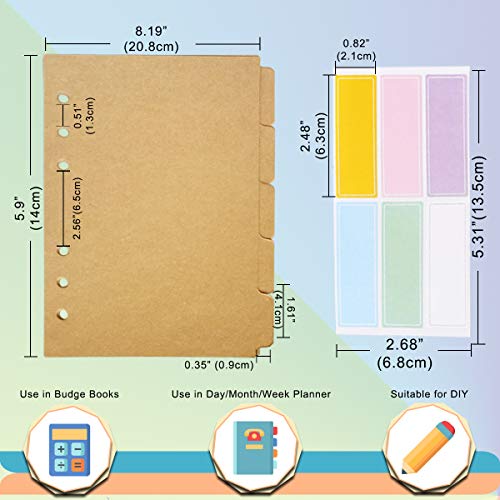 Divisor de papel de color para manualidades y carpetas A5 de 6 anillas 2