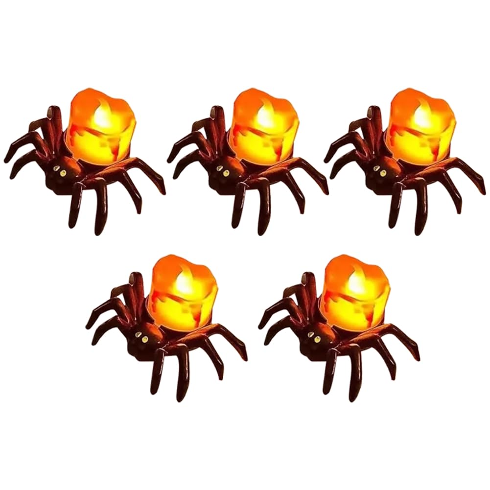 CTRLZS Bar Decoration Props 5pcs Halloween Decoration Spider Night Lights Party Supplies Haunted House