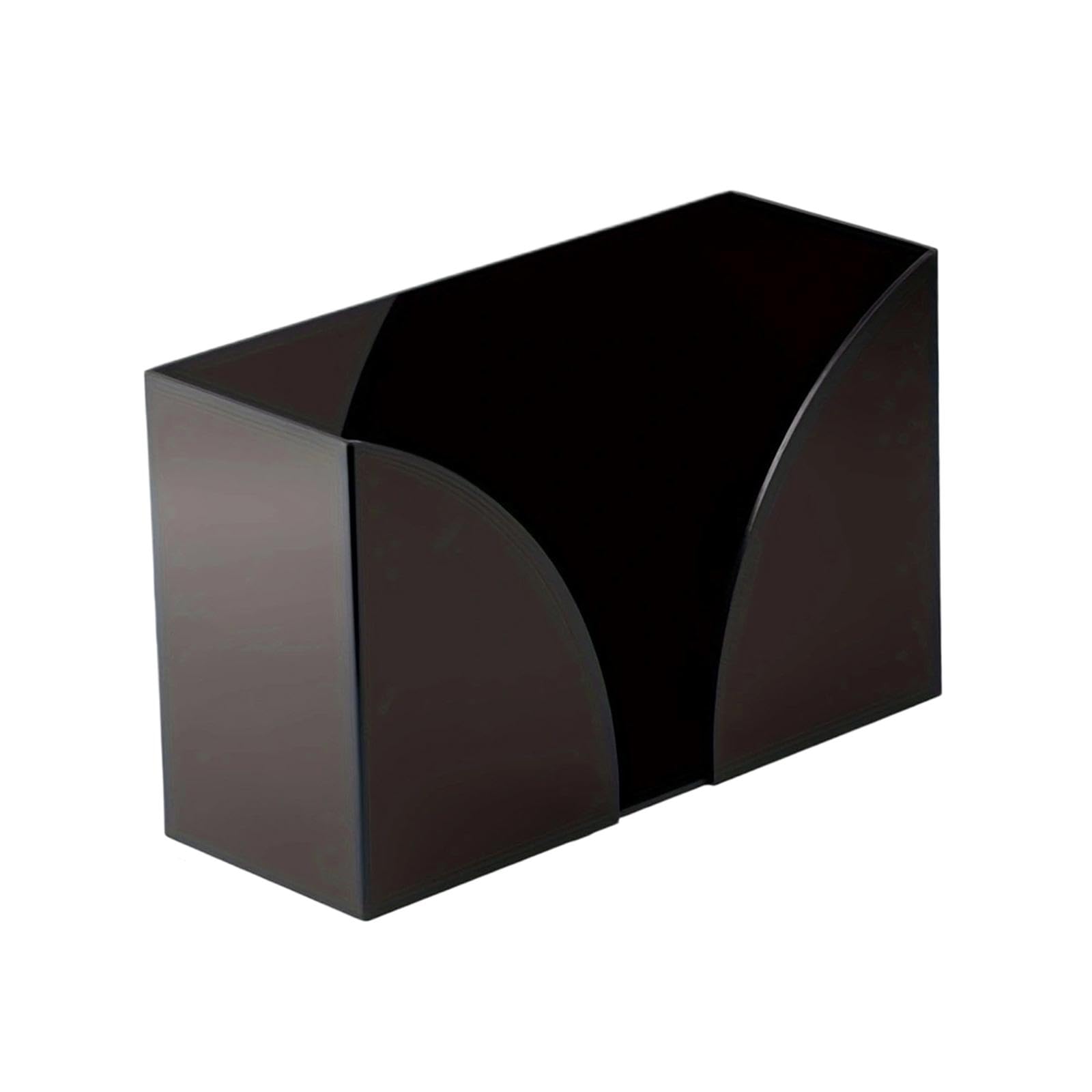 Porte-Serviettes Acrylique Distributeur de Papier Stand Organiseur Simple Fonction Résistant Au Chocs pour Restaurant Cuisine Salle de Bains Salon Bur, Noir