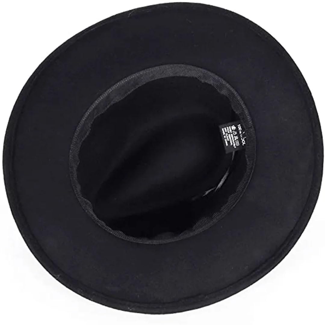 Hgvcfcv Classico Fedora Elastico Cappello Unisex Feltro di Lana Jazz Cappelli Eleganti Uomini Donne Tesa Larga Trilby Cap Fedora Cappello Uomo