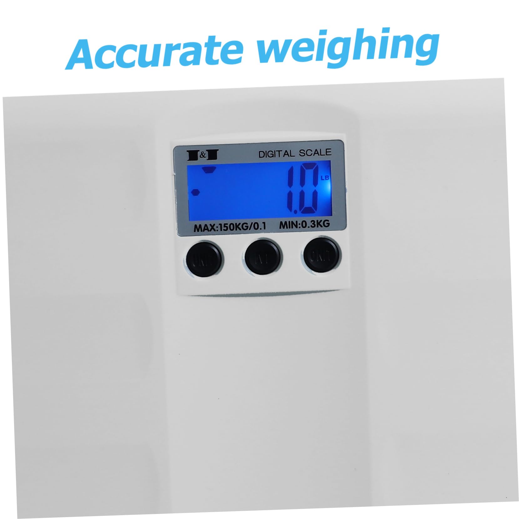 BESTonZON Bilancia Elettronica per Animali Domestici e Bebé, Display Lcd Grande, Conversione Unità, Capacità 150kg, per Casa, Plastico Bianco