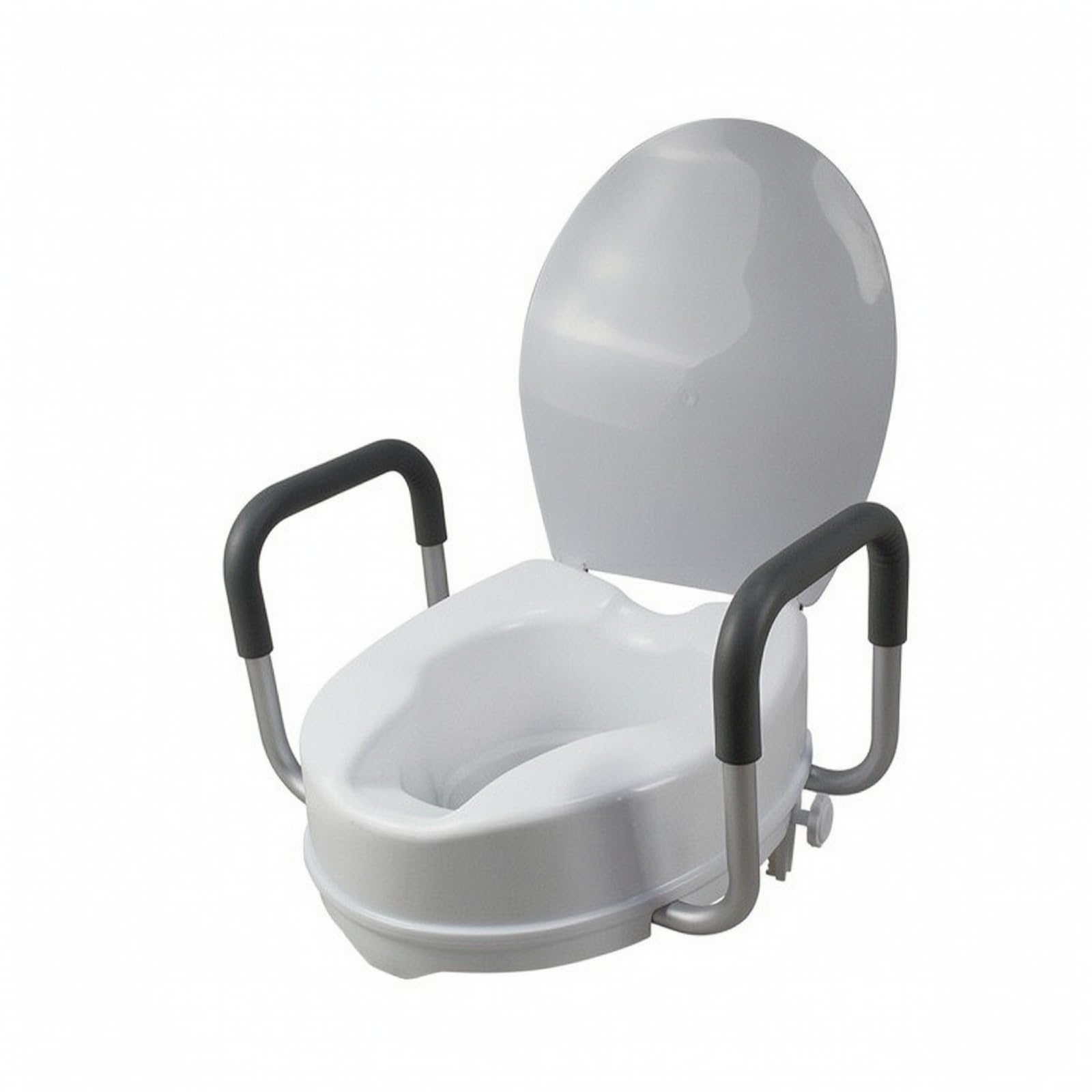 Rialzo per Wc con Braccioli Ergonomico, Rialzo Per WC Da 6 Pollici Con Coperchio, Altezza 14 Cm, 6 Pollici, Con Coperchio, 14 Cm