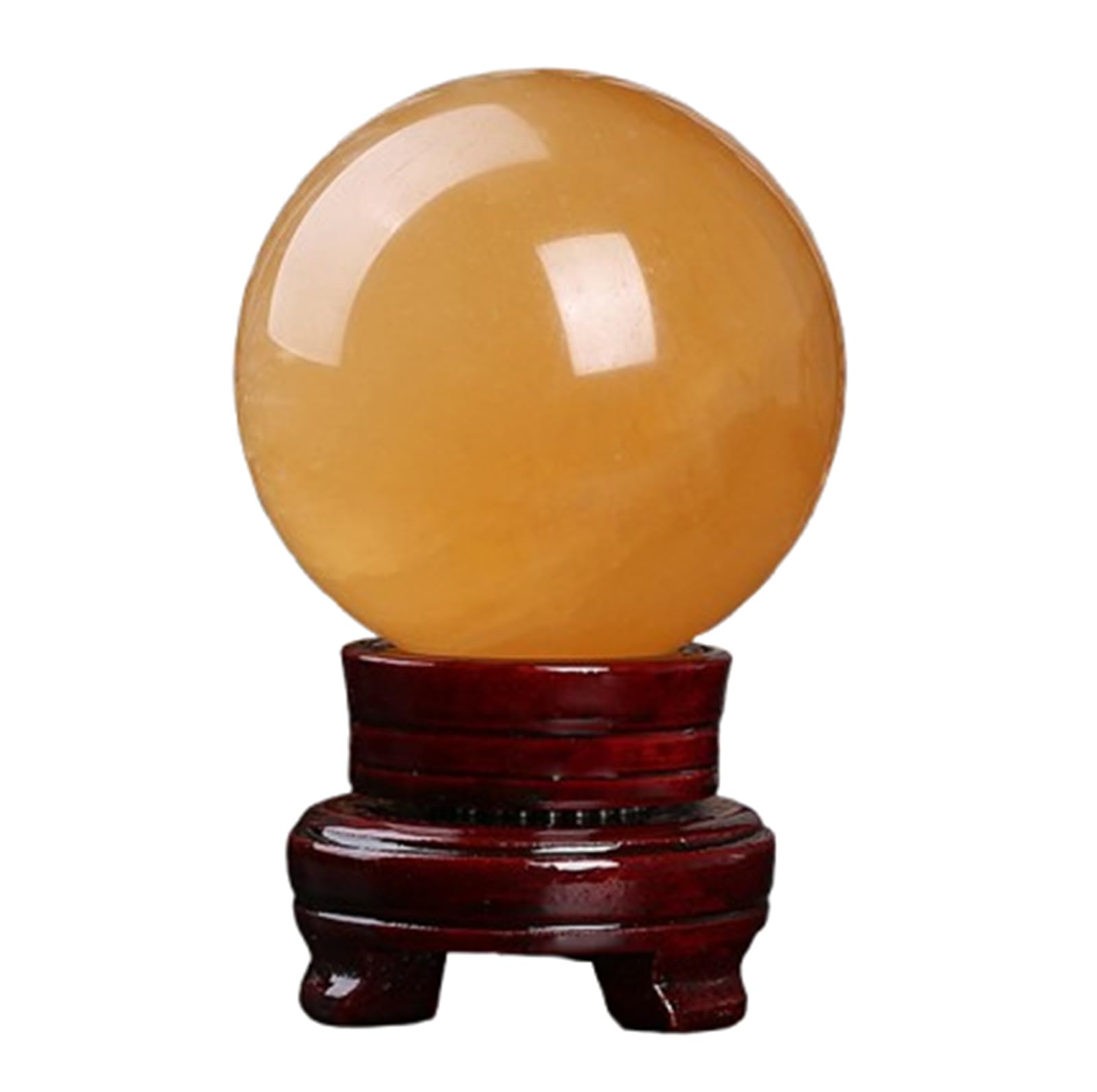 KCDFDVJFBM Citrine Crystal Ball with Stand, Gemstone Divination Sphere,Polished Stone Sculpture Figurine, and Office Desk Decoration,50mm/1.96in