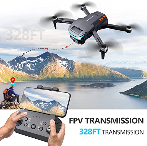 Mini drone para adultos iniciantes com câmera FPV HD 1080p, drone com câmera quadricóptero RC com retenção de altitude, aterrissagem de uma tecla, evitar obstáculos, ajuste de... glide