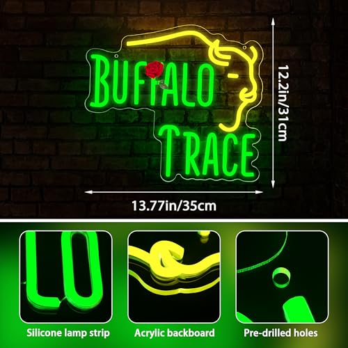 Image of Whisky Neon Sign for Wall Decor Whisky Neon Light for Man Cave Dimmible LED Light Up Sign for Bar Pub Restaurant Office Birthday Father's Day Gift for Men Art Size13.3 * 14.1In(P062)