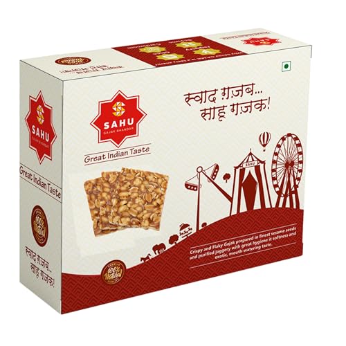 Image of SAHU GAJAK BHANDAR Peanut Chikki 400 Gram