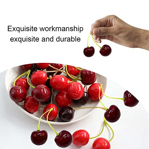 Weluyyyi 5 Pcs Artificial Cherries Foam Fake Cherries Lifelike Fruit Models For Home Kitchen Party Decoration #TOP3