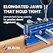Eleon - Self Centering Dowel Jig with Elongated Jaws and Extra Wide Clamp - Precision Woodworking Made Effortless - Lasting Craftsmanship - Durable Aluminum Alloy Dowel Drill Guide (Blue)