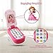 FENYAN Baby Cell Phone Toy 12-18 Months, Toddler Play Phone with Light and Music, Preschool Learning and Education, Christmas Birthday Gifts Princess Flip Smartphone Toys for Girl 1-3