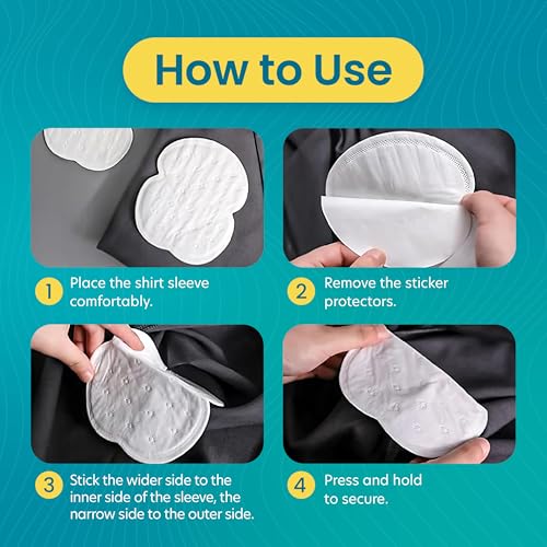 SWEARX Underarm Sweat Pads for Men & Women – Underarm Shields for Clothing Protection, Strong Grip, High Absorption, Large Size, 64 Count - Thumbnail 4