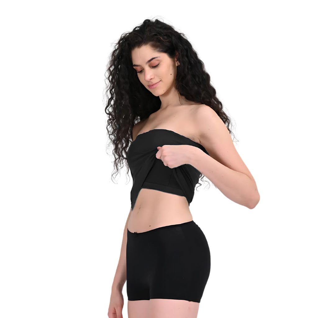 Adira | Tube Tank for Women | Tube Tank for Women | Off-Shoulder Design | Built-in Tube Bra | Anti-Slip Silicone Elastic | Body-Hugging Fit | Soft Cotton Blend | Pack of 1-image-26